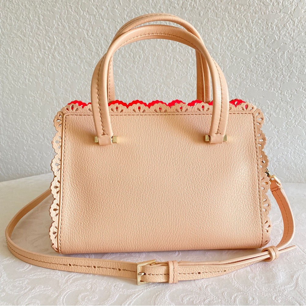 Kate Spade Peach scallop trim leather bag - Picture 2 of 8